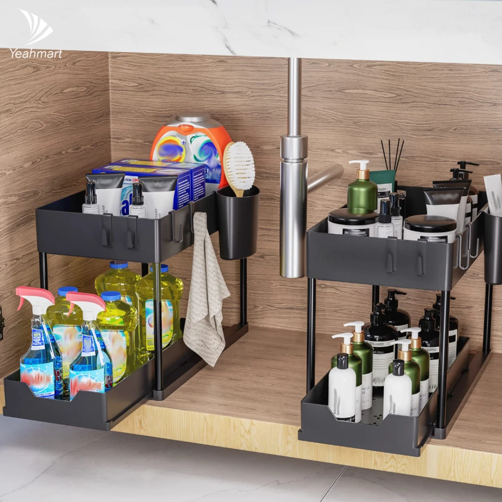 

Kitchen Under Sink Storage Organizer 2 Tier Drawer Multipurpose Rack Cabinet Under Sink Storage Rack Bathroom Organizer Shelves