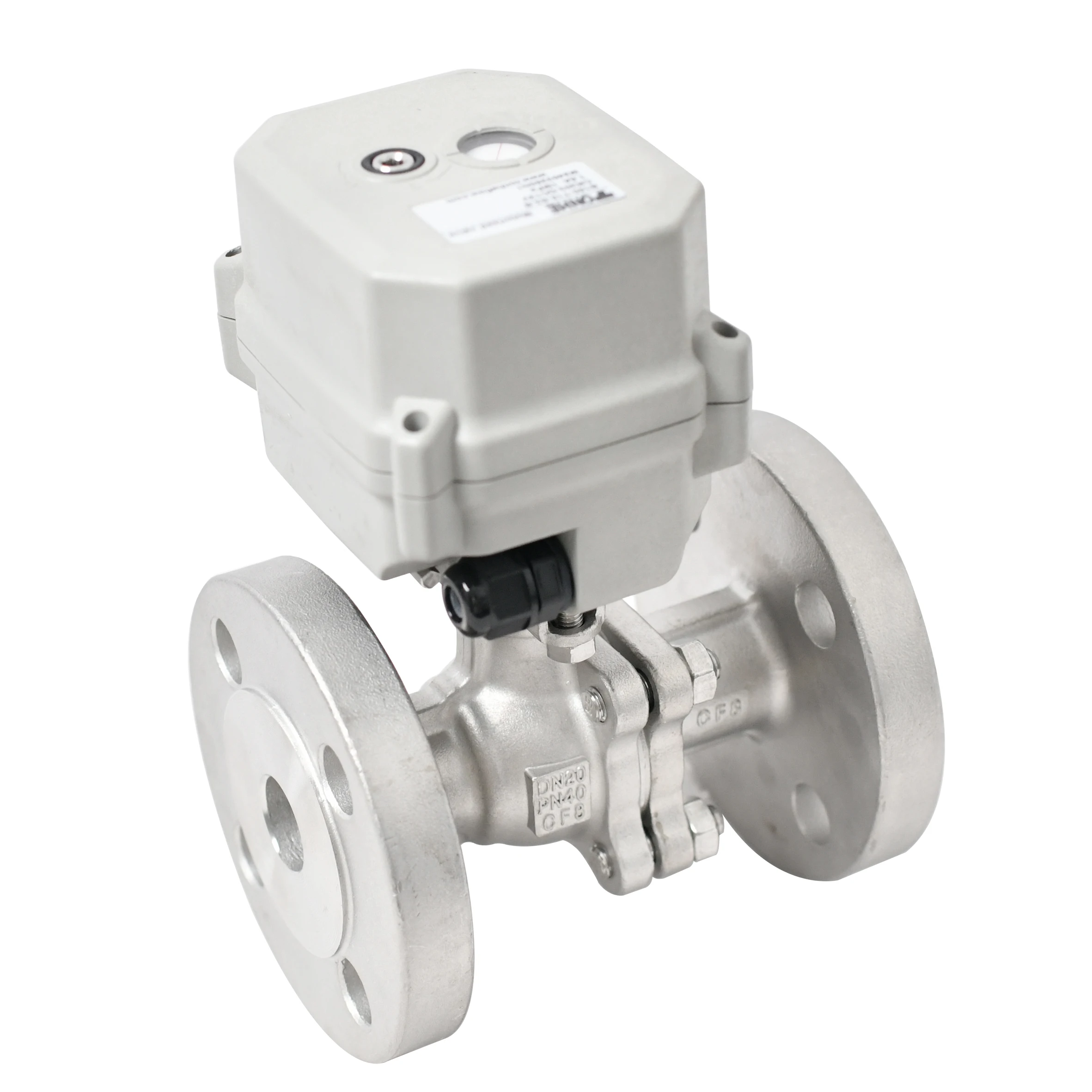 AC110-230V normally closed CR202 SS304 Flange DN20 electric ball valve