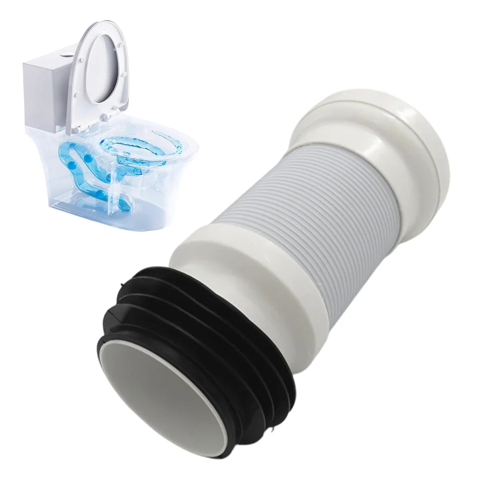 PP Drain Pipe for Toilet with Steel Wire Reinforcement Telescopic Flexible Design 250mm to 500mm Sewage Connecting Pipe