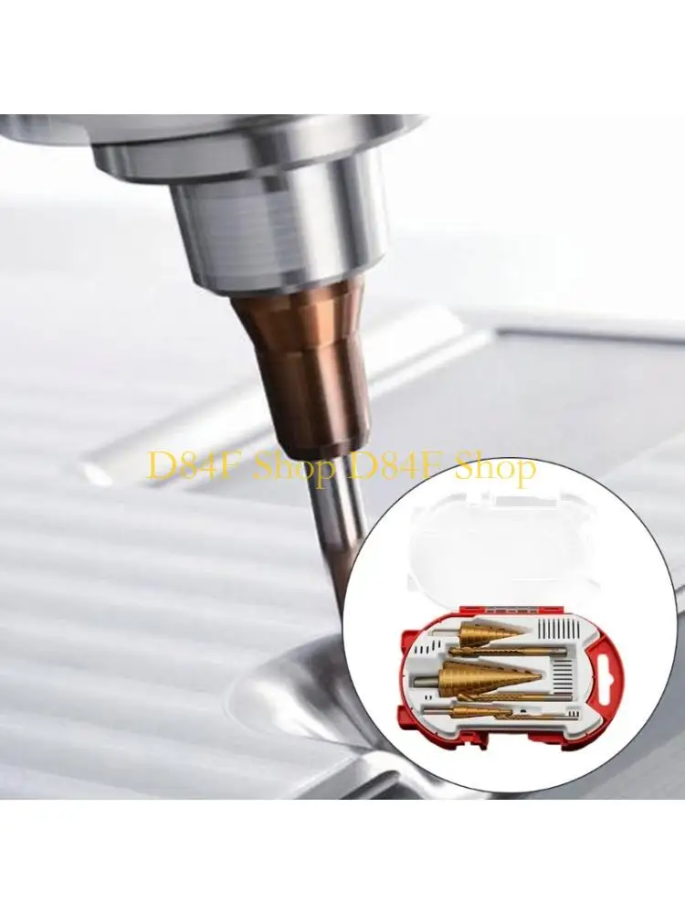 

D84F 6 шт., комплект промышленных прочных сверл, высокоскоростные стальные ступенчатые спиральные биты, многоступенчатые буровое