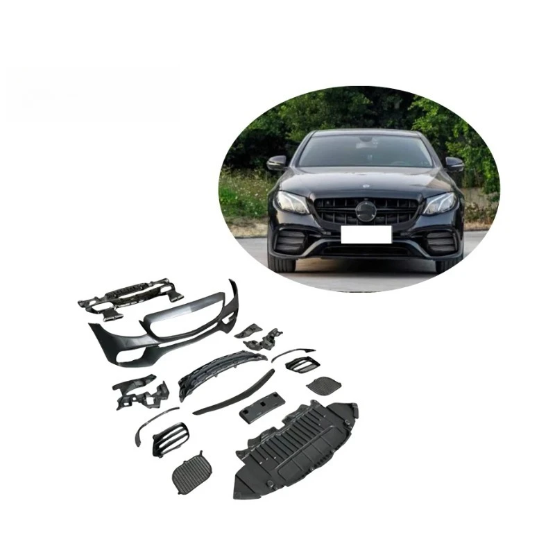 

For W213 E-Class 2017-2020 E63 Style Front Rear Bumper Body Kit Conversion Full Set