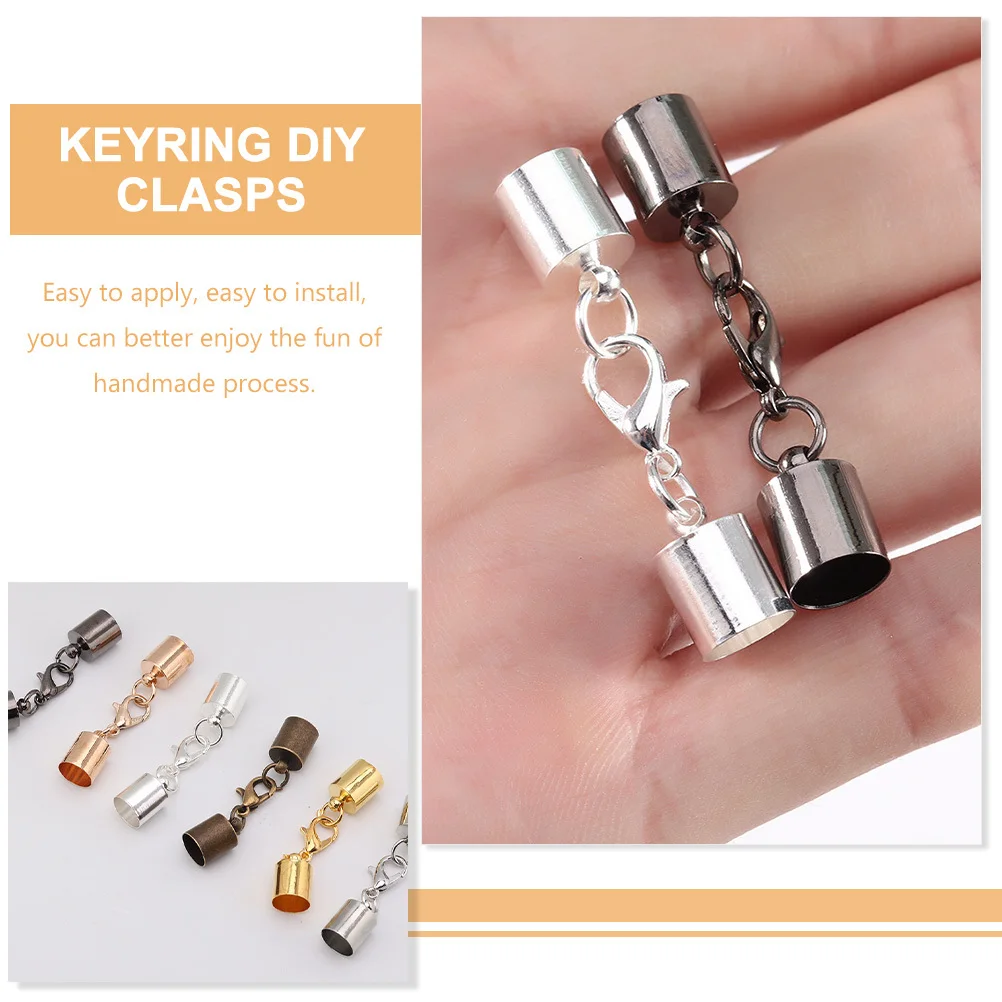 

60Pcs DIY Metal Lobster Clasps Keychain Jewelry Connectors Durable Clasps for Necklace Bracelets Key Holders Accessories