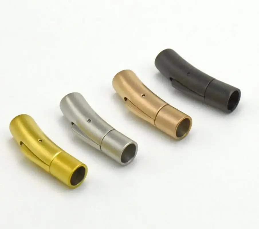 

10 шт. 2 мм-8 мм застежка из нержавеющей стали, трубчатые крючки, разъем «сделай сам», кожаный шнур, браслет, ожерелье, поиск ювелирных изделий, защелки, концевые застежки