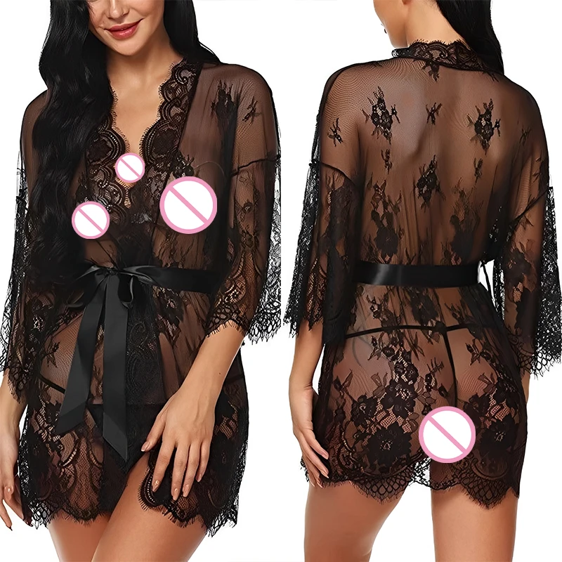 

Романтический комплект из кружевной сорочки и трусиков, смелый силуэт с V-образным вырезом для уверенных вечеров и особых случаев