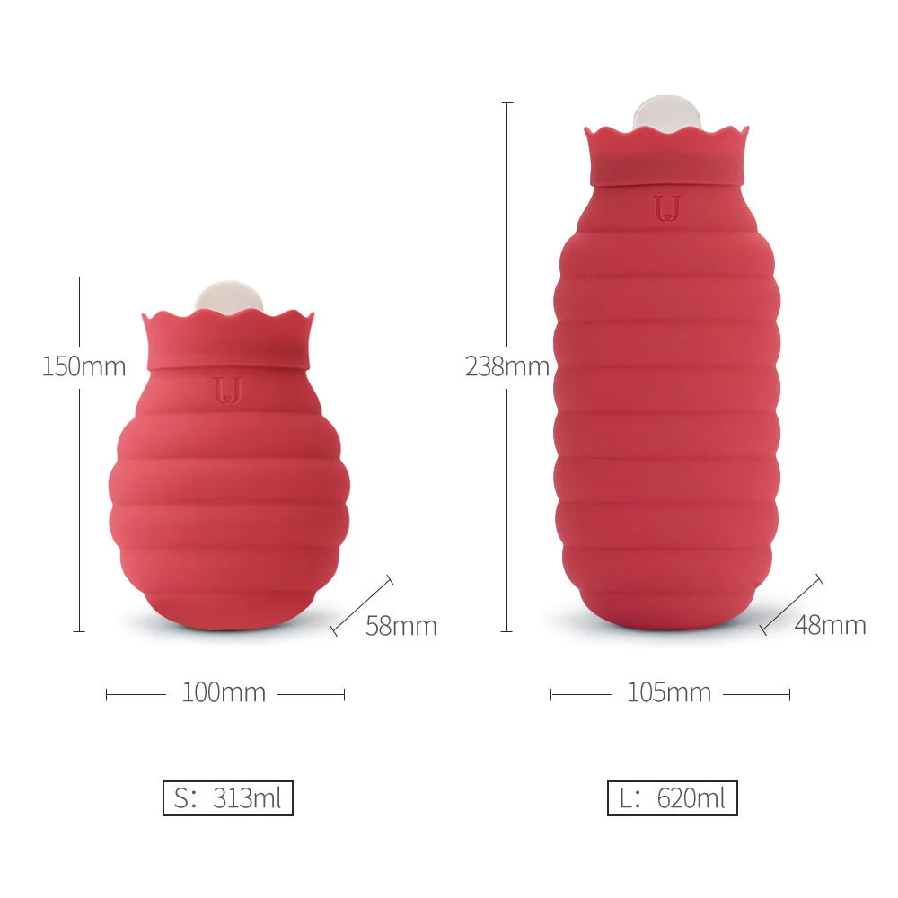 Silicone Warm Water Bag Water Injection Food Grade Hot Water Bottle Microwave Compress Protect Palace Portable Hot Water Bottle