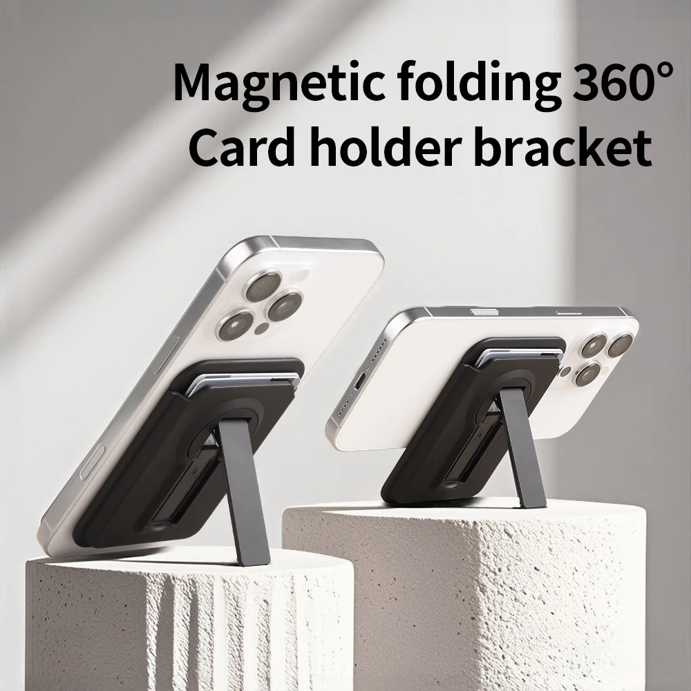 

Магнитный держатель с картой-бумажком для телефона для Apple iPhone 15, 14, 13, 12, 11 Pro Max 360 ° Складная подставка для телефона Samsung Xiaomi Redmi