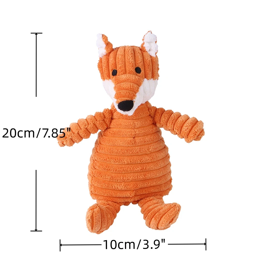 Animals Shape Squeaky Toys Plush Dog Toy Cute Bite Resistant Corduroy Dog Toys for Small Large Dogs Puppy Pet Dog Accessories