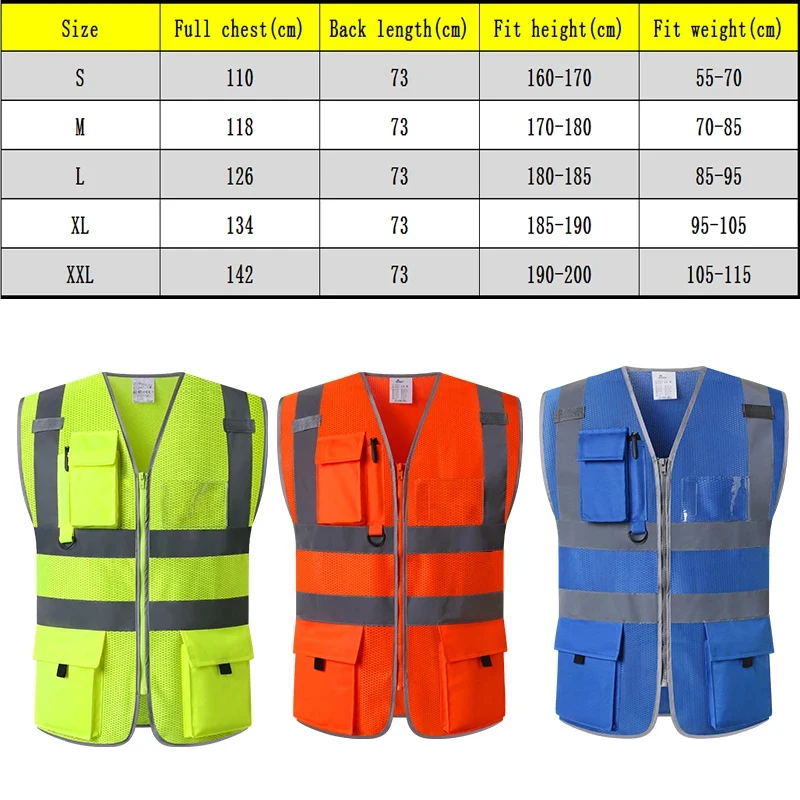 Hi Vis Mesh Safety Vest Reflective Botton Front High Visibility Workwear Work Vest For Men And Women