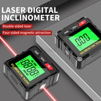 Mini Digital Protractor Multi-functional Inclinometer 360 Degree Magnetic Angle Gauge Electronic Laser Level Portable Ruler Tool