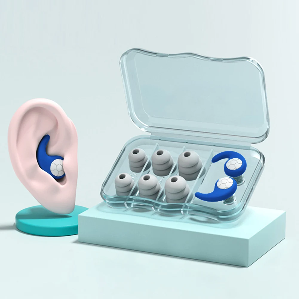 Bouchons d'oreilles de Protection d'oreille en Silicone, isolation phonique, 3 couches, Anti-bruit, lavables, pour la natation et la douche