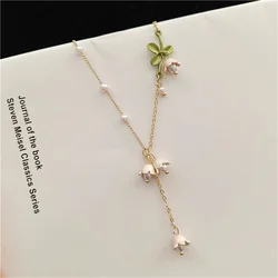 Mori Literature Lily of the Valley Pearl Necklace Necklace Pendant Clavicle Simple Temperament Small Fresh Necklace