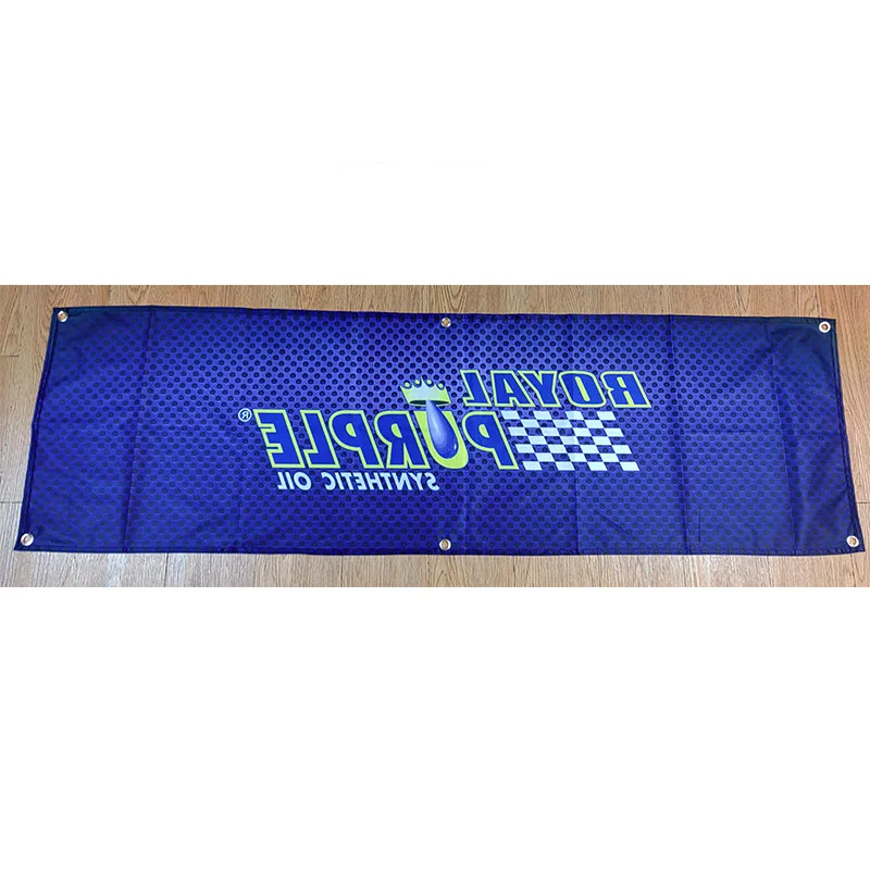 130GSM 150D Polyester Material Royal Purple Lubricants oil Banner 1.5ft*5ft (45*150cm) Size Advertising Decor Flag yhx287