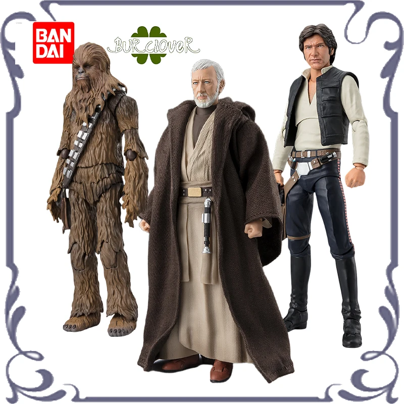 

BANDAI Original S.H.Figuarts STAR WARS BEN KENOBI HAN SOLO CHEWBACCA Anime Action Figure Collectible Gifts In Stock