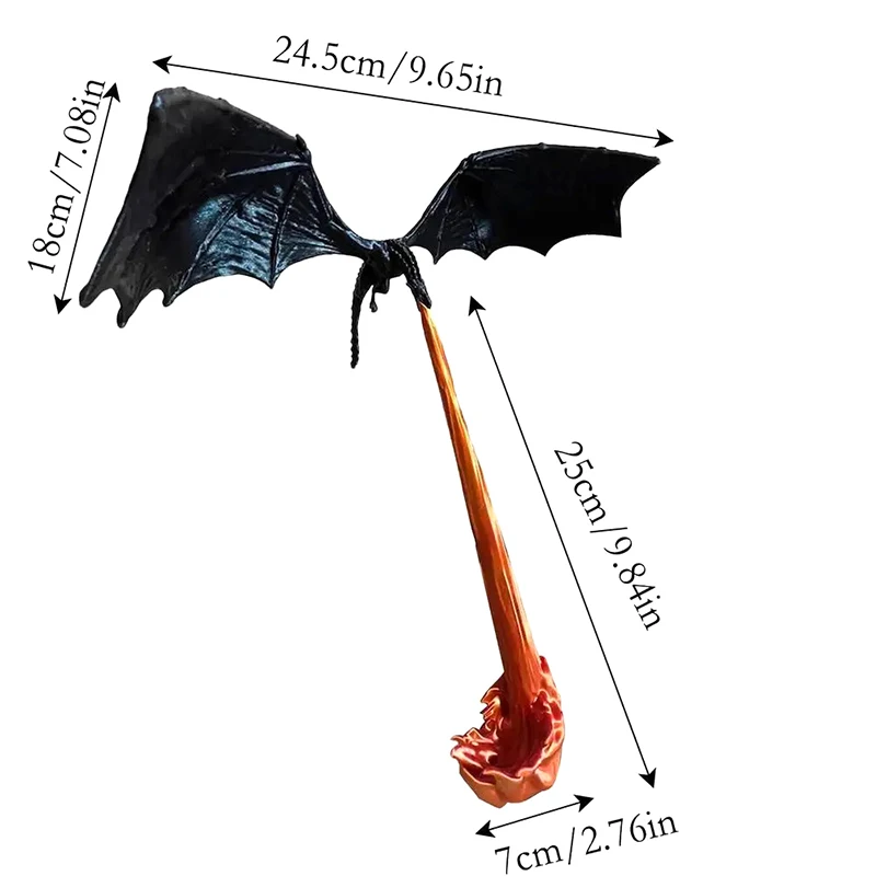 เปลวไฟมังกร Book Nook ประติมากรรม Fire Breathing Dragon Gothic เครื่องประดับฮาโลวีนวันเกิดชั้นวางหนังสือตกแต่ง
