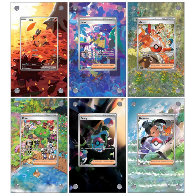 

Art Display for Pokemon Card Nemona Tepig Lono Penny Art Display Case Collection Card Extended Painting Psa Anime Display Rack