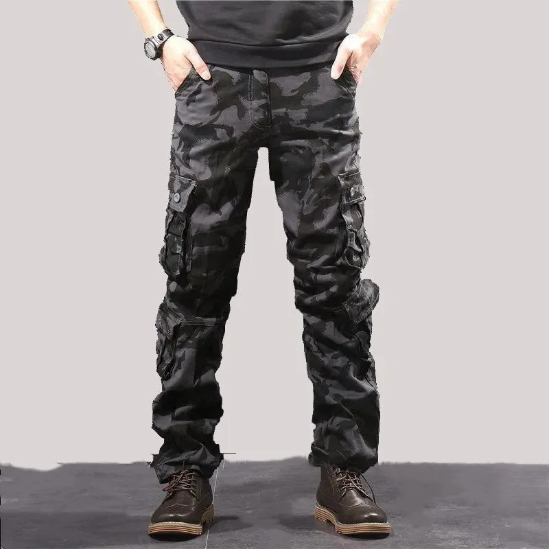 

Autumn Winter Casual Cotton Pants Men Loose Army Tactical Pants Black Camo Trousers Men Camouflage Cargo Pants Pantalones hombre