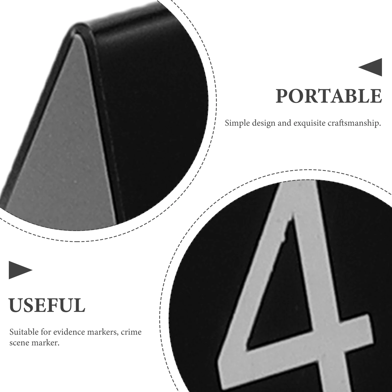 

10 pcs Detective Clue Cards 55x63mm Yellow Black Numbers Acrylic Triangle Table Signs Evidence Markers Crime Scene Decorations
