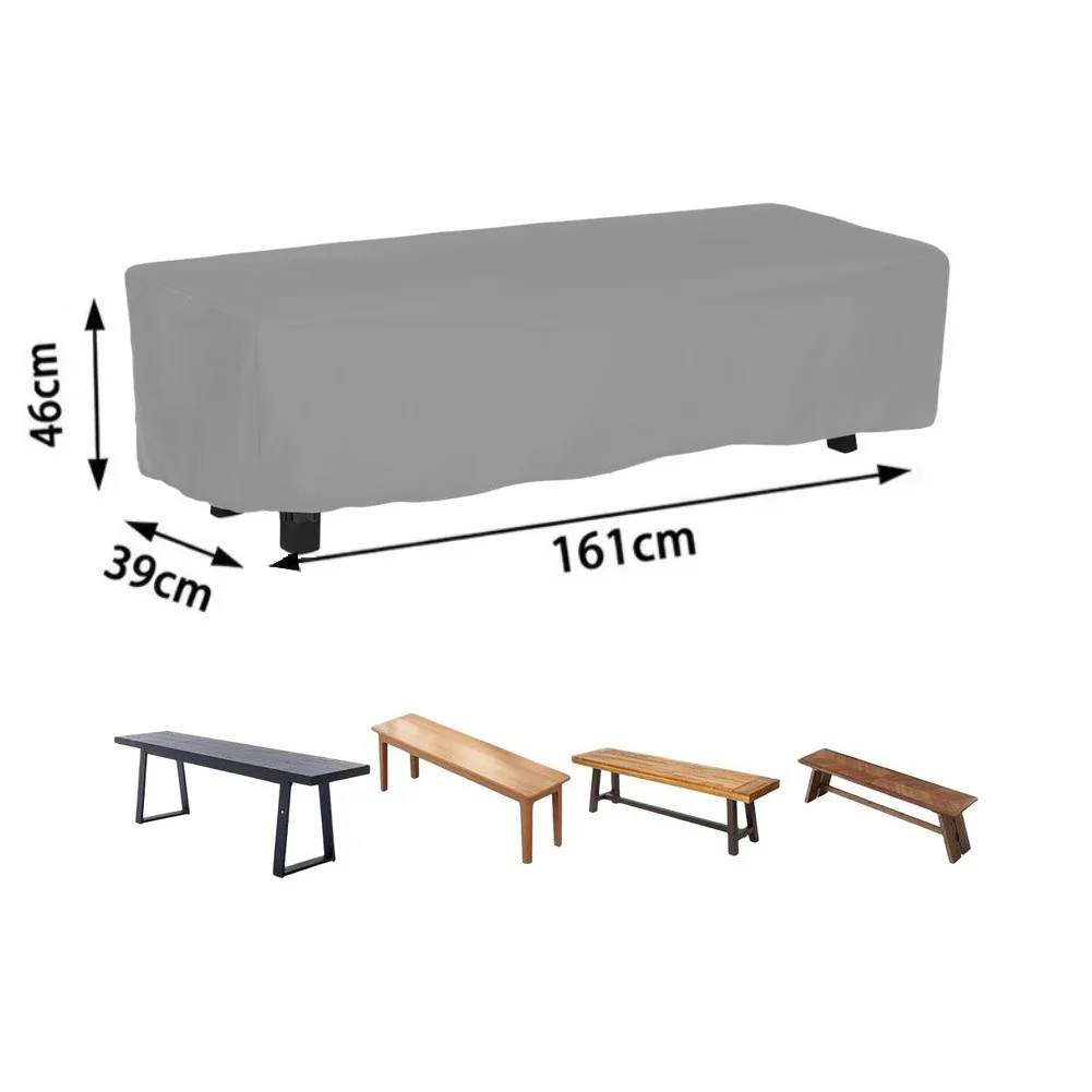 Rectangular Outdoor Bench= Cover 161*39*46cm Weatherproof 210D Oxford Fabric Patio Furniture Dust Rain Snow Protection