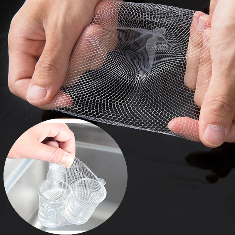 100Pcs Einweg Küche Waschbecken Filter Mesh Kanalisation Müll Filter Mahlzeit Rückstände Pool Mesh Tasche Entwässerung Bildschirm Waschbecken Müll Net