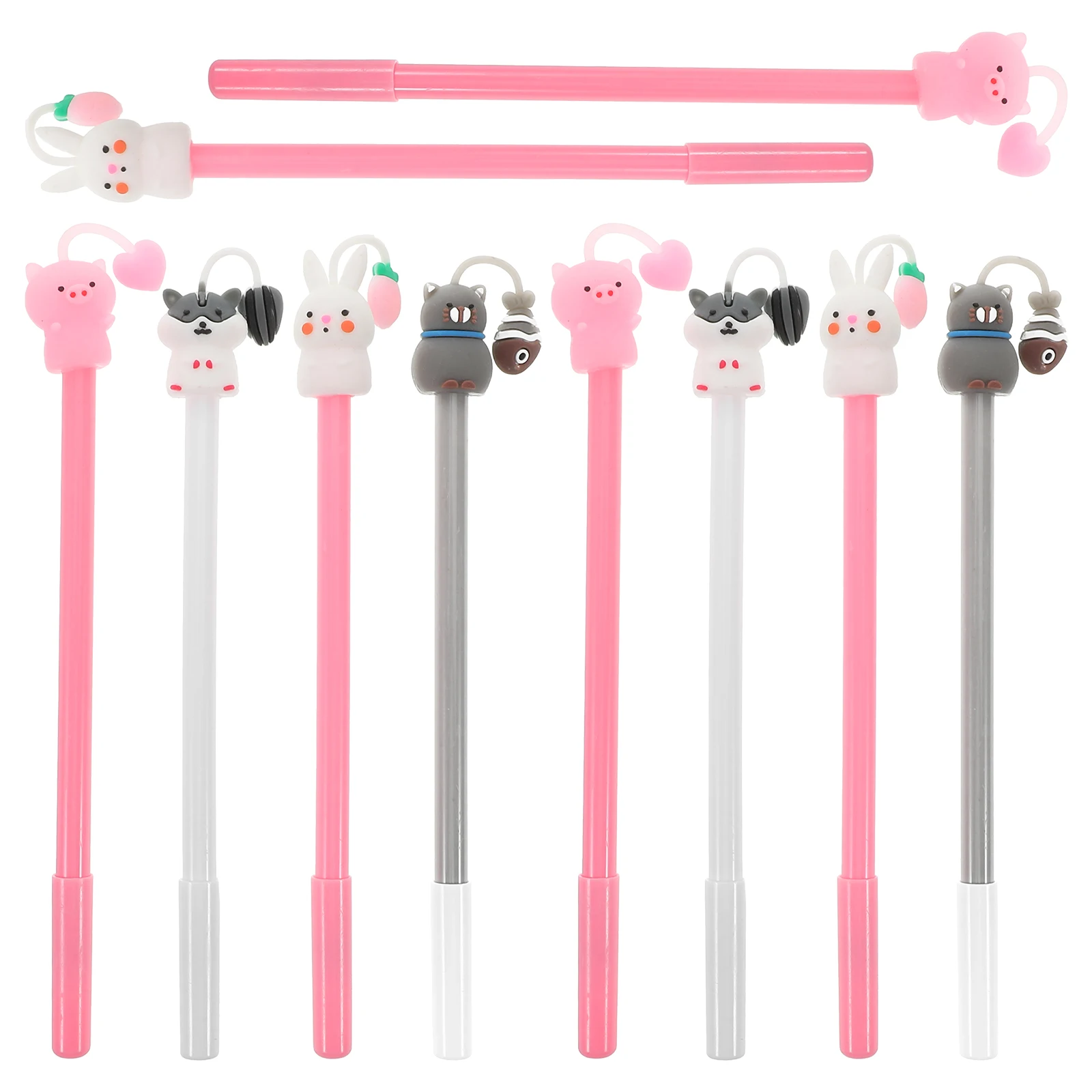 

10pcs Cute Kawaii Animal Gel Kids Cartoon Cat Writing School Fancy Stationery Supplies Style Adorable Characters