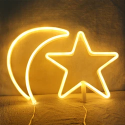 Star Cloud Moon  Neon Light Sign Lamp USB LED Night Lights Decoration for Home Wedding Bar Business Party  Xmas Gifts Neon Lamp