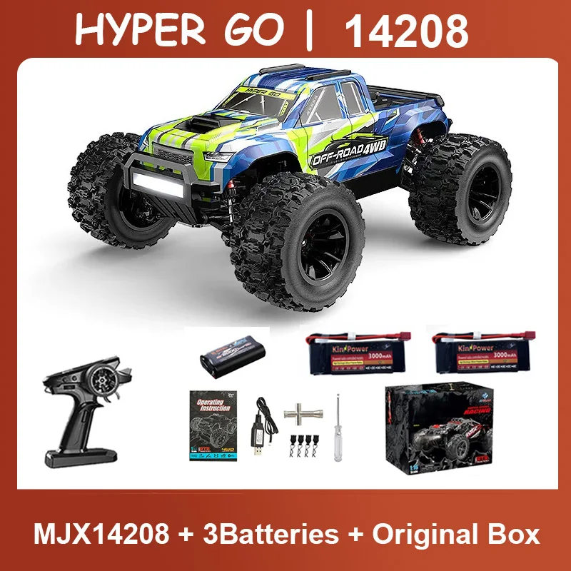 HYPER GO MJX 14207 14208 1/14 RC auto 41-53 km/u borstelloze 2.4G afstandsbediening 4WD off-road hoge snelheid RC auto vrachtwagen hobby speelgoed