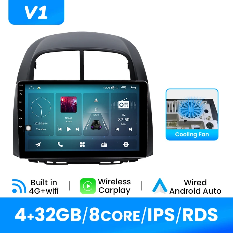10.1 "Android 14 Auto Head Unit Voor Toyota Passo Daihatsu Boon Sirion Subaru Justy Perodua Myvi Draadloze CarPlay Android auto