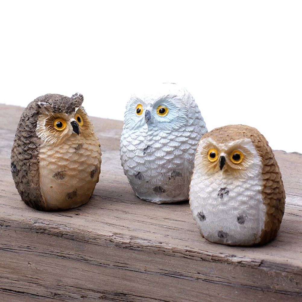 Chic Garden Owl Moss Terrarium Desktop Decor Crafts Bonsai Animals Miniature Diy