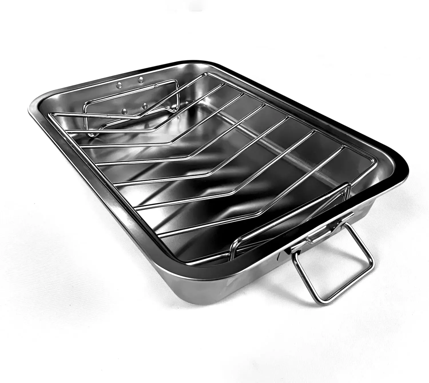 

Heavy Duty Stainless Steel Roaster Pan Set with Racks - 16 Inch, Dishwasher Safe for Turkey & Chicken