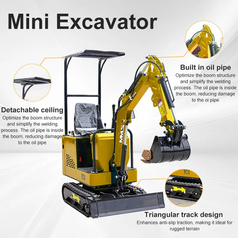 FULL PAYMENT 1 Ton Mini Excavator with 13.5HP RATO Gasoline Engine Backhoe Digger Crawler Excavator for Farm,Garden