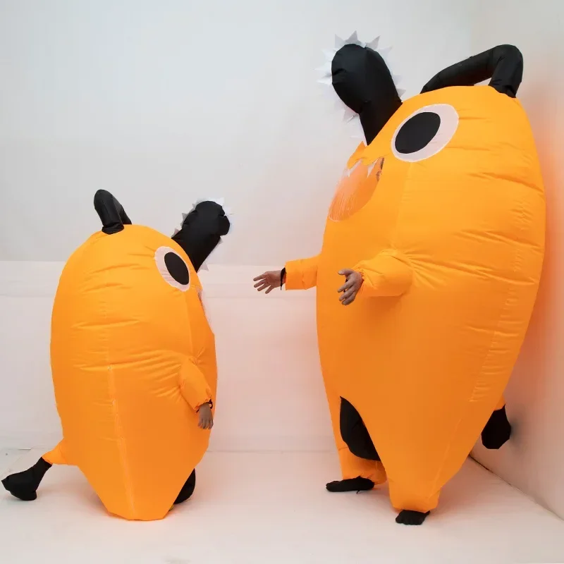 Motosega Uomo Costume Gonfiabile Pochita Bambino Adulto Uomo Ragazzo Donna Ragazza Anime Vestito Cosplay Eroe dell'Inferno Diavolo Carnevale di Halloween MN