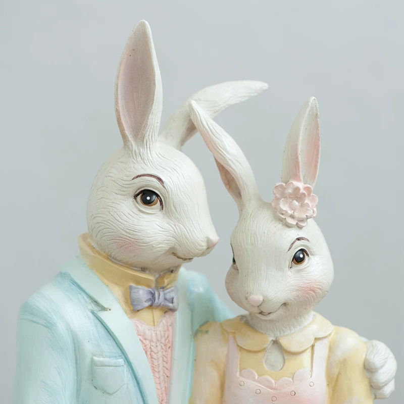 Creative Wedding Couple Rabbit Ornament Easter Bunny Garden Home Decor