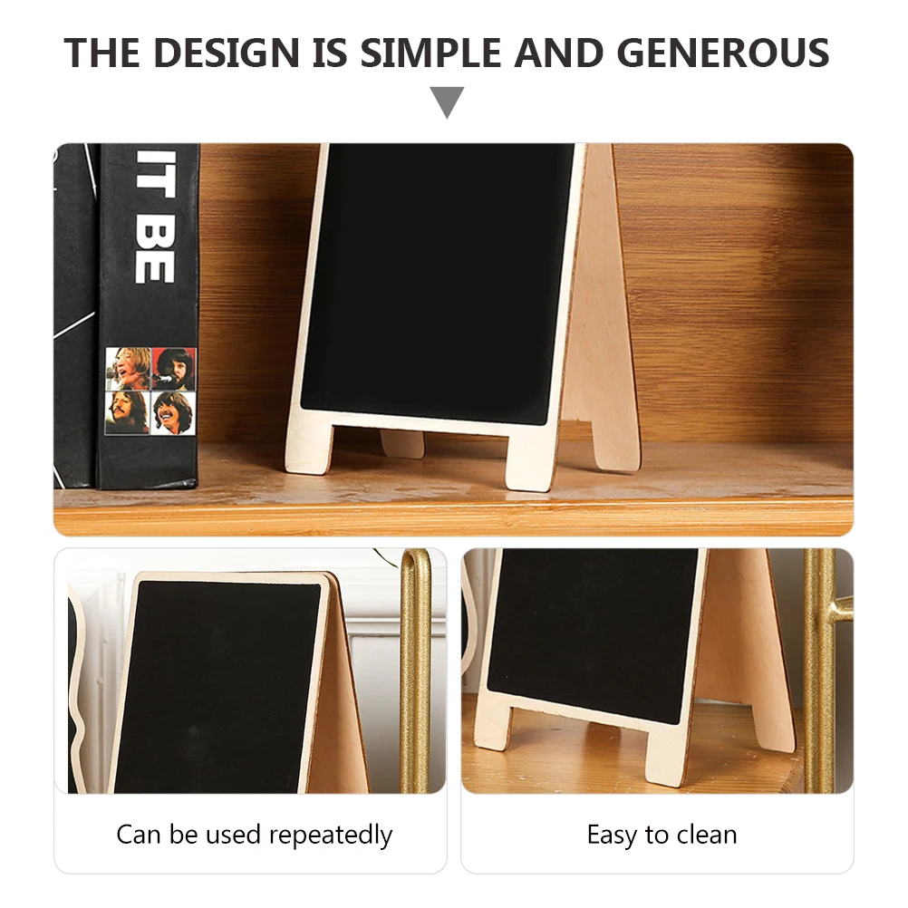 

3pcs Wooden Blackboard Standing Memo Boards Cedar Writing Display Double Sided Easy Clean Reusable Table Black Boards