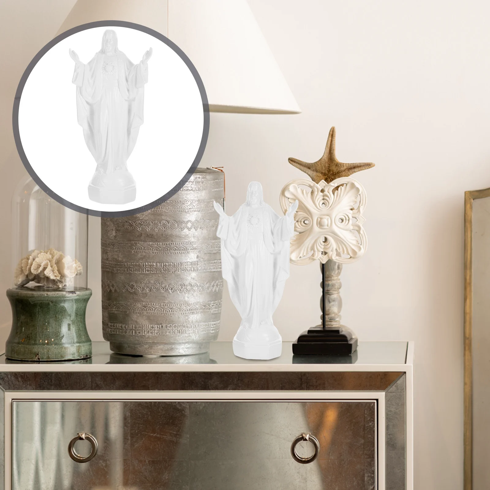 

Sturdy Resin Jesus Statue Sculpture with Detailed Craftsmanship for Church Home Office Decor Jesus Statue Resin Ornament