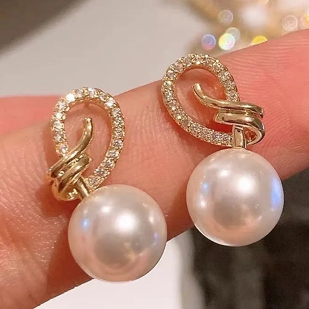 925s Silver Aesthetic Design Pearl Earrings South Sea Pearl AAA 8-9mm 9-10mm 10-11mm 11-12mm