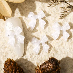 50pcs Jelly Ribbon Bows Nail Art Charm 3D Summer Ice Transparent Candy Color Bow Ribbon Nail Decoration DIY Nail Decor Parts