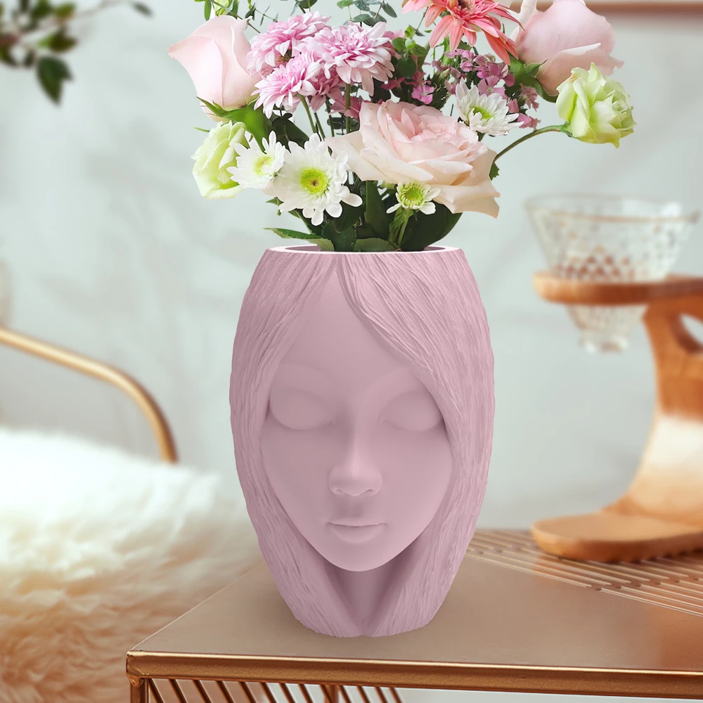 Fantasy Vase – Skulpturenkunst, weibliche Kopfvase, moderne Wohndekoration, Verzierung – ein einzigartiges Geschenk für Kunstliebhaber