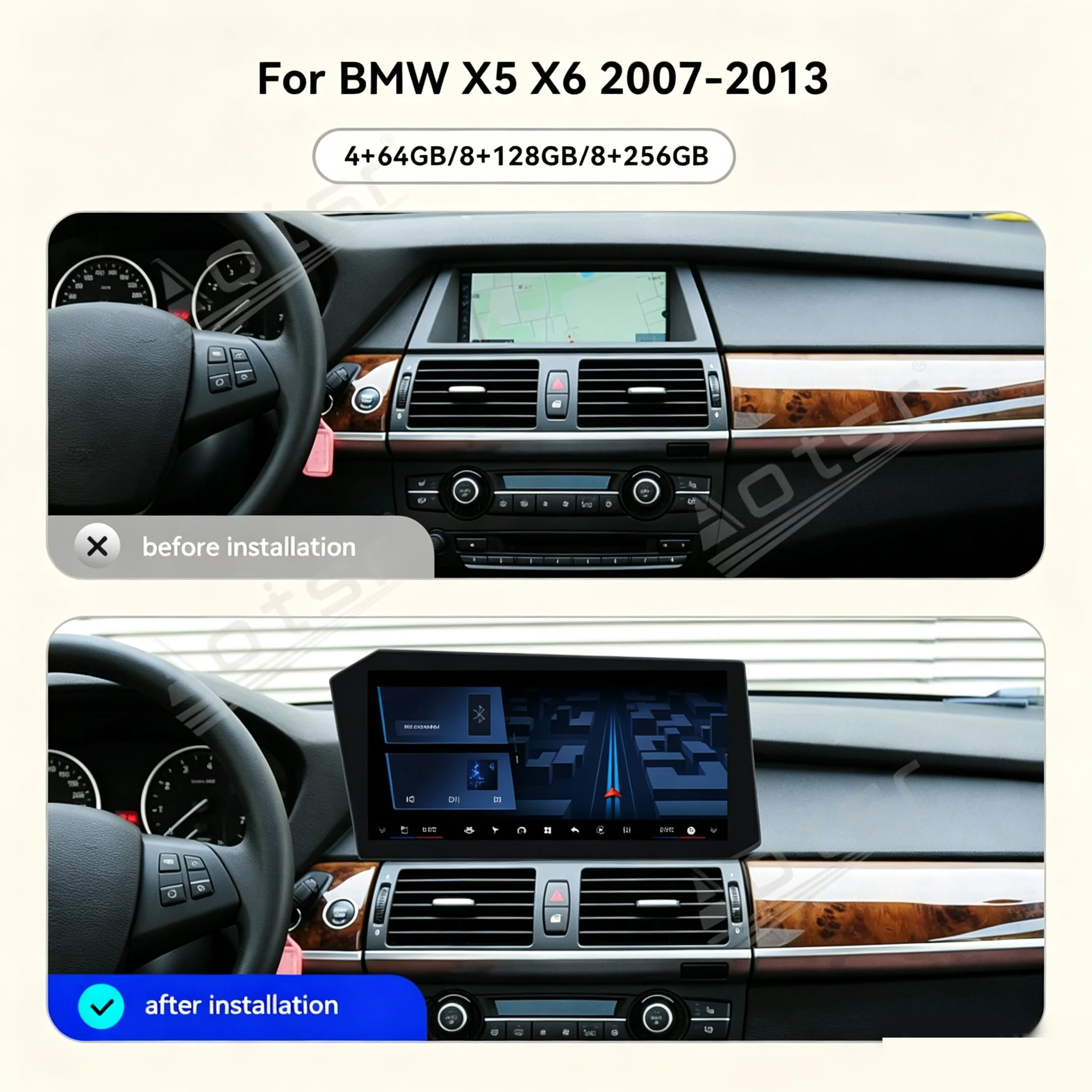 12.9 inch Android 14 Car Radio Ultra-thin Screen For BMW X5 X6 2007-2013 Multimedia DVD Player Stereo Carplay GPS Navi Host