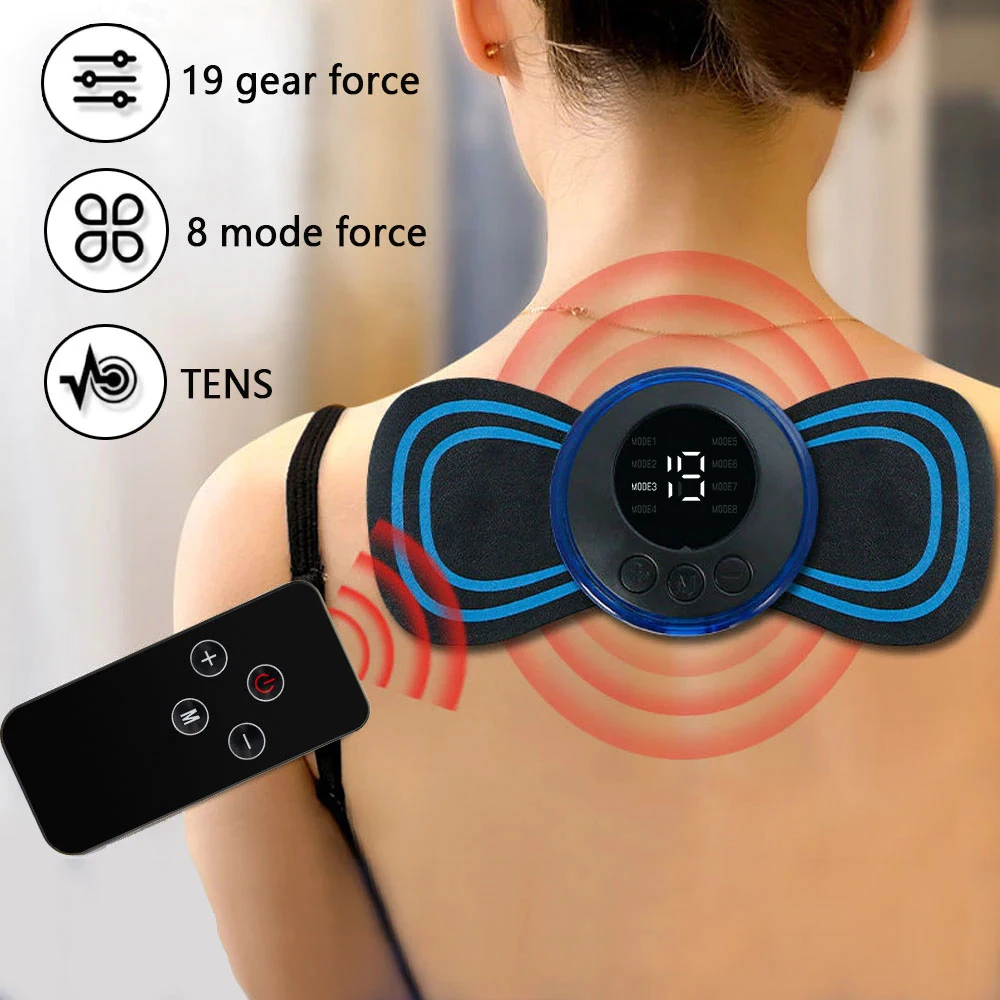 Masajeador eléctrico EMS para cuello, parche de masaje Cervical, estimulador muscular portátil, alivio del dolor, relajante