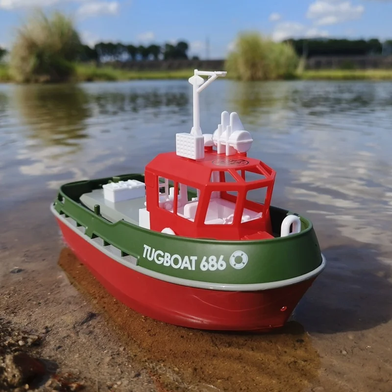 1/72 puerto simulado Tug 2,4g señal de alta frecuencia súper larga resistencia sellado impermeable juguete de barco de Control remoto eléctrico