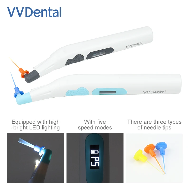 VVDental Endoactivator Sonic Irrigator With LED Light Root Canal Treatment 30 Pcs Tips Vibration Cleaning Endodontic for Dental