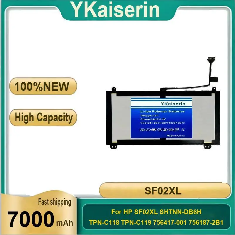 

For HP SF02XL Shtnn-DB6H Tpn-C118 Tpn-C119 756417-001 756187-2B1 2ICP3 97 91 Robust Laptop Battery 7000Mah