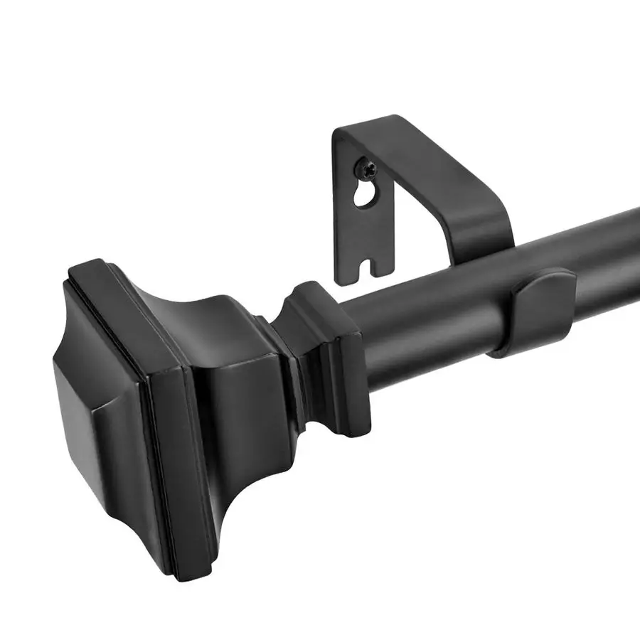 

Карниз для штор с квадратными наконечниками, диаметр 1 дюйм, черный, от 48 до 84 дюймов