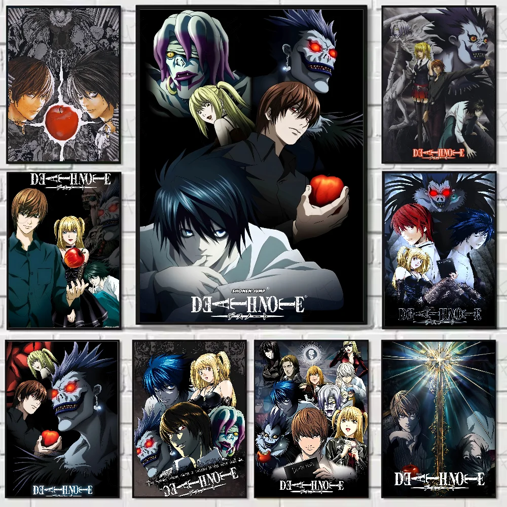 Classic Anime D-Death Note High Quality Print Poster Waterproof Wall Art Movie Posters For Living Bedroom Retro Room Decor Gift