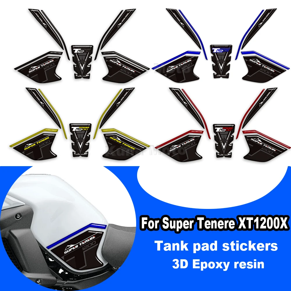 

3D Epoxy resin Kit Motorcycle Tank pad stickers protection decals For Yamaha Super Tenere XT1200X XT1200Z