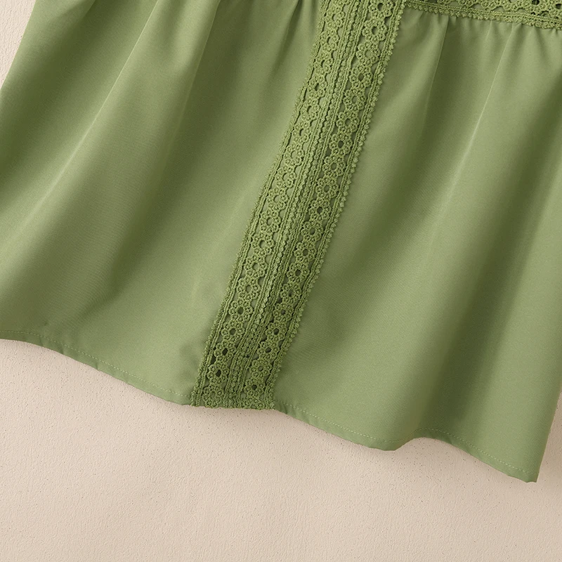ZANZEA Sommer-Tanktops ohne Ärmel, stilvolle Damen-Tops mit V-Ausschnitt, elegante Spitzen-Patchwork-Urlaubsbluse, lässige, lockere Strand-T-Shirts – Detail 17