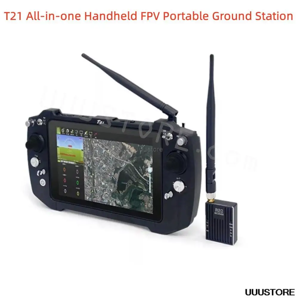 

30KM T21 All-in-one Handheld FPV Portable Ground Station 8 inch IPS Dual integrated link P900 900MHZ remote control system