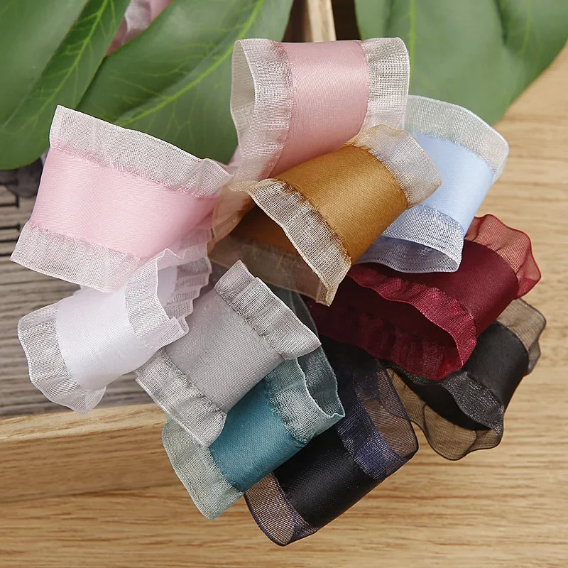 

Kewgarden Organza Edge Polyester Ribbons 25mm 38mm 1" 1.5" DIY Hairbow Accessories Handmade Tape Crafts Sewing Packing 20 Yards