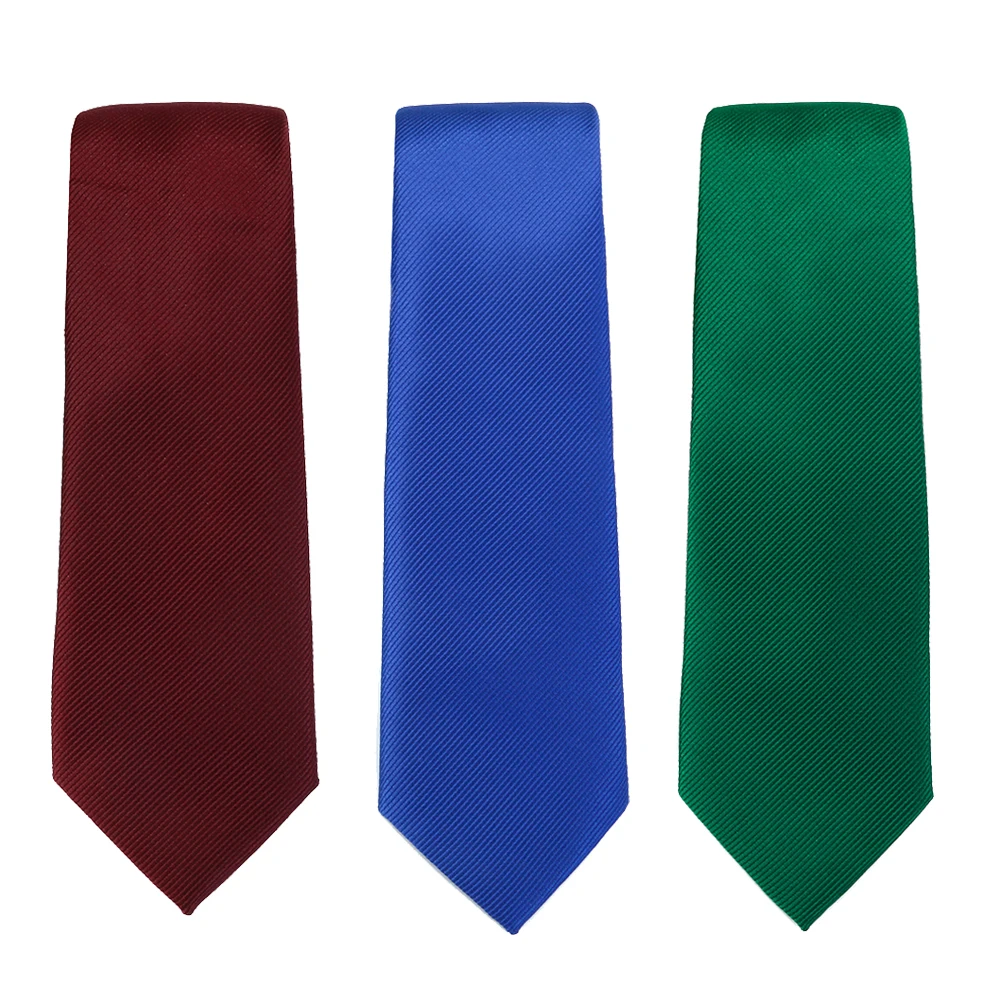 Solid Tie 7.5cm Silk Necktie For Men Fashion Wedding Ties Slim Blue Red Classic Neckties Mens Business Necktie Classic Gravats