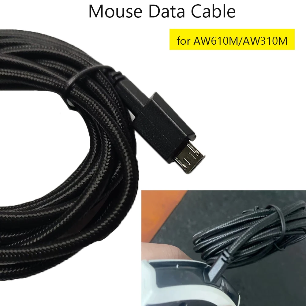 For AW610M/AW310M 1 Pcs Black Mouse Data Line Mice Date Adapter Cable Cable For AW610M/AW310M Mouse Accessory